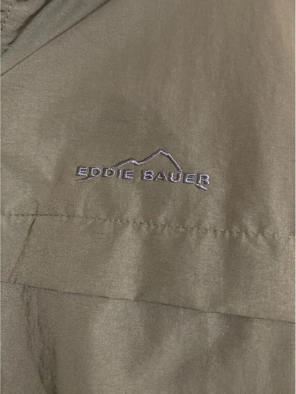 Eddie Bauer Men's Size Large Olive Green Full-Zip Coat - Fleece-Lined Thermore